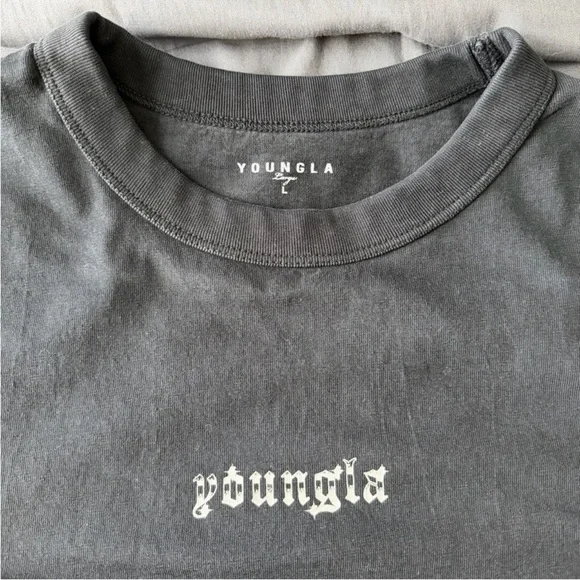 YoungLA Charcoal (Black) Men's Tee - Picture 2 of 3